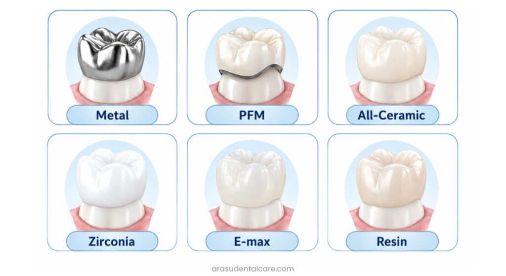 Types of Dental Crowns by Material