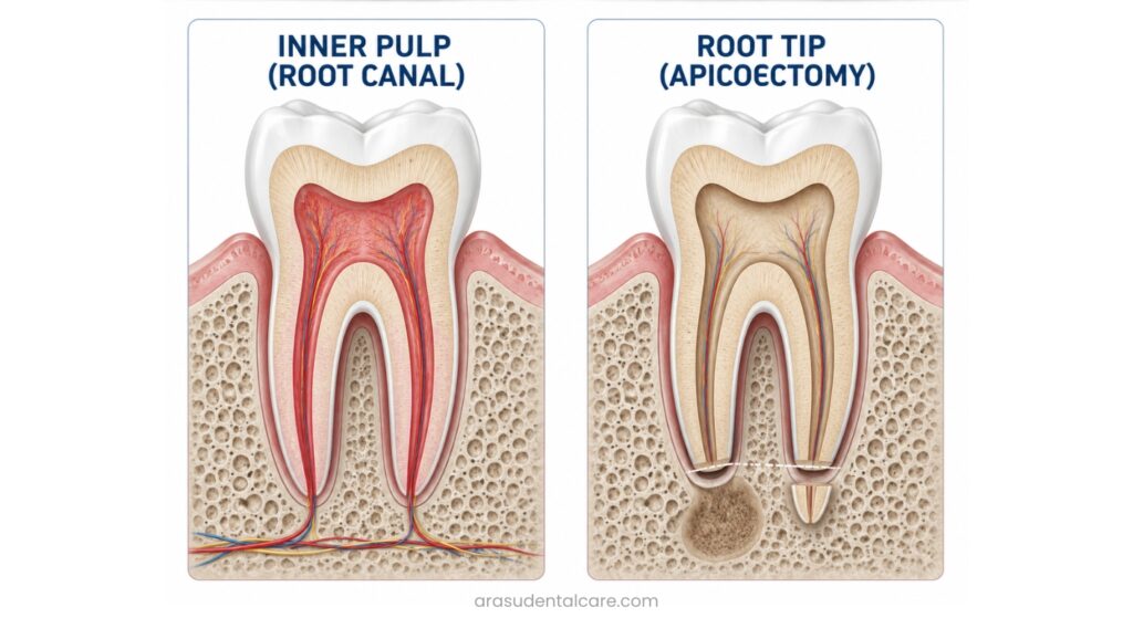 comparing Root Canal Treatment vs Apicoectomy
