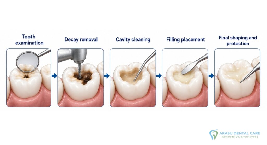 Procedure of glass lnomer filling