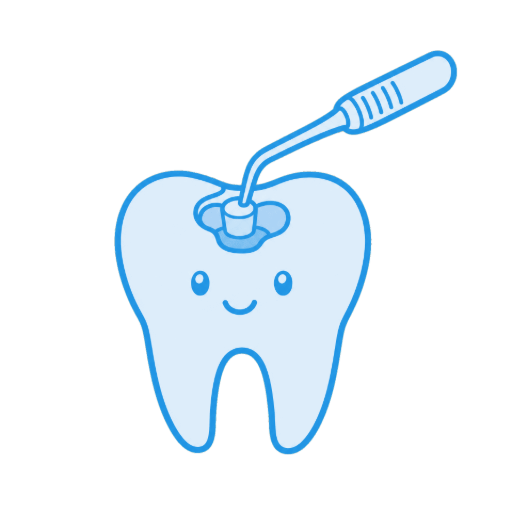 Illustration of tooth-coloured dental bonding