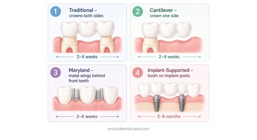 Types of Dental Bridges & Their Timelines