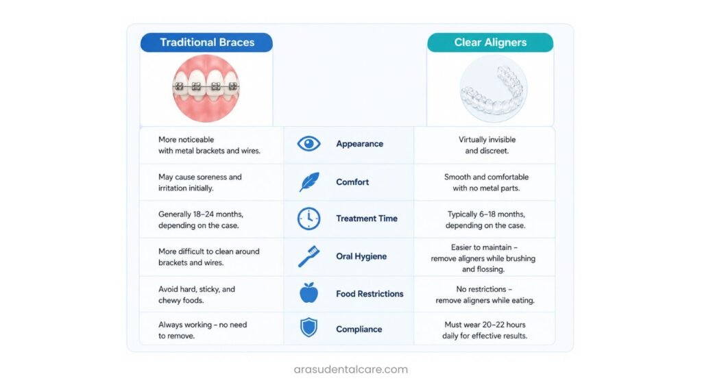 Braces vs Clear Aligners