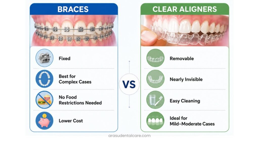 Braces vs Clear Aligners 