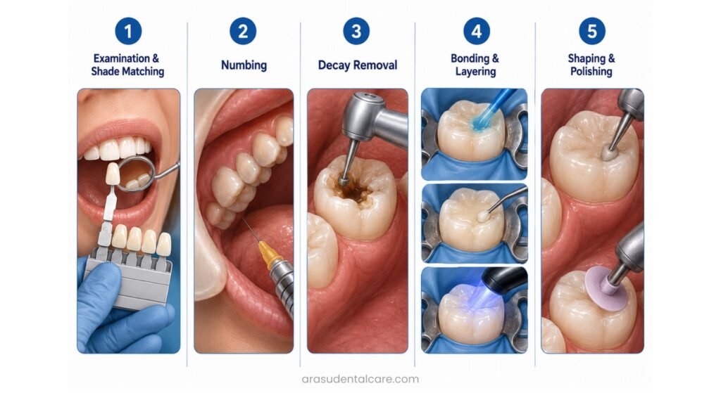 Procedure of composite filling