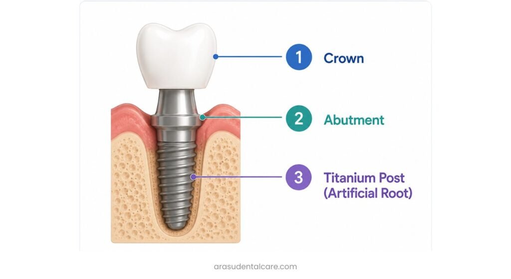 parts of a dental implant 