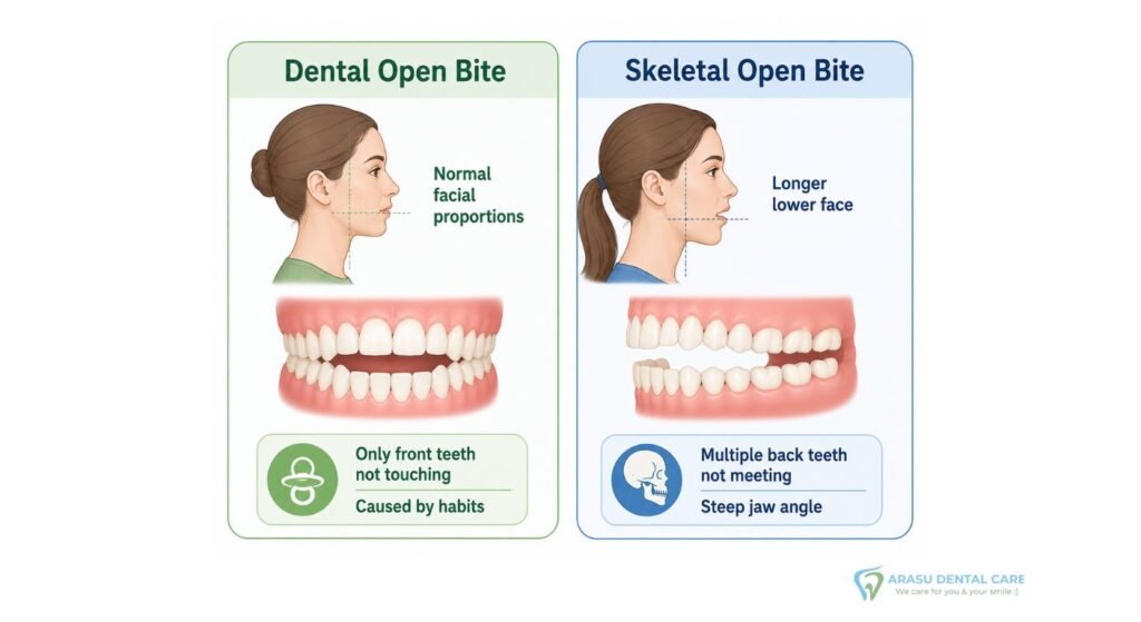 Dental vs. Skeletal Open Bite.