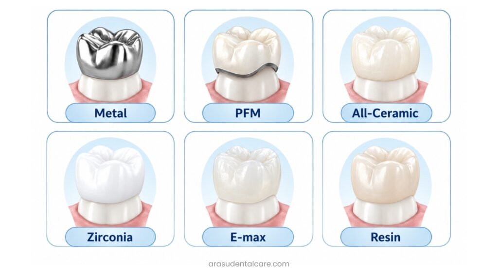 Types of Dental Crowns by Material