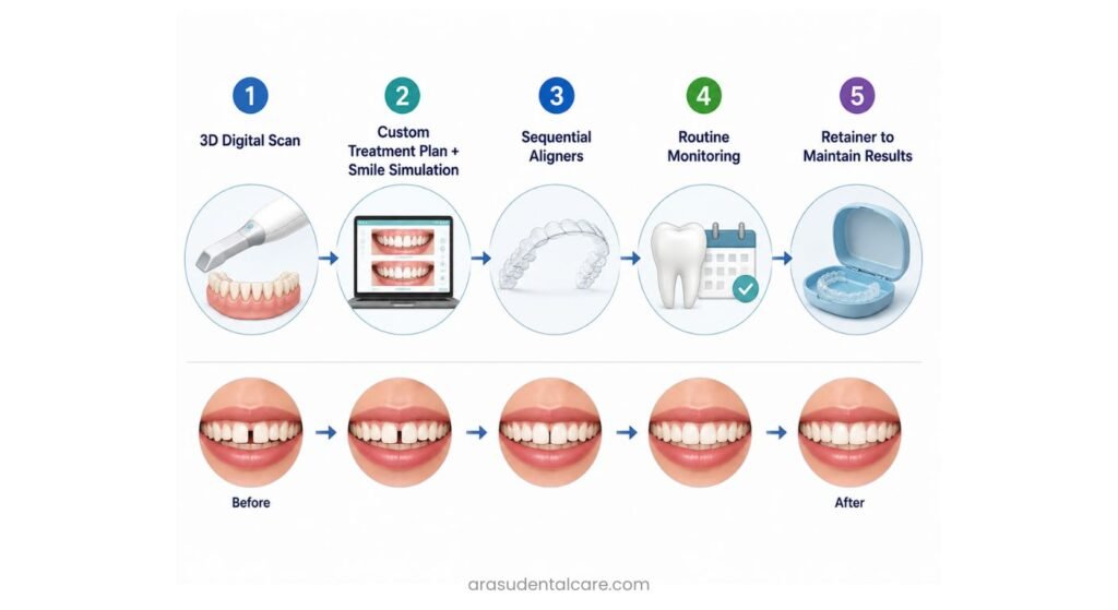 How Clear Aligners Close a Teeth Gap