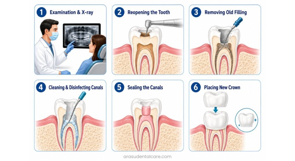 Procedure of Root canal re-treatment