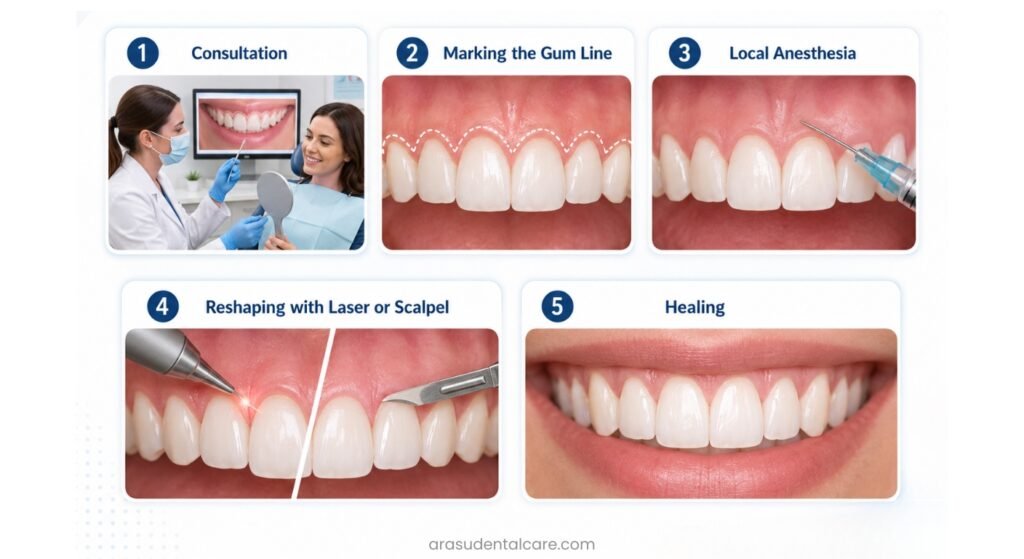 5 stages of cosmetic gum contouring
