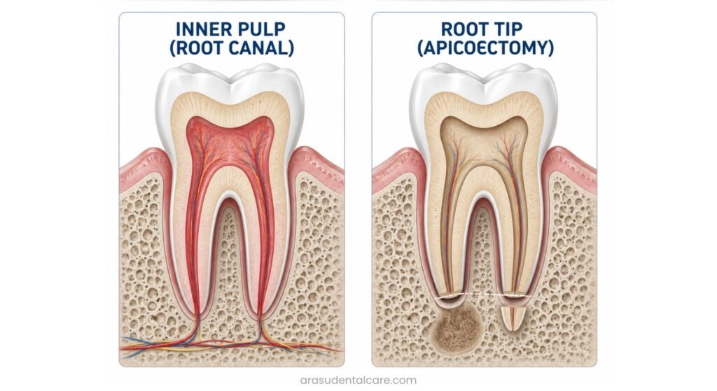 comparing Root Canal Treatment vs Apicoectomy