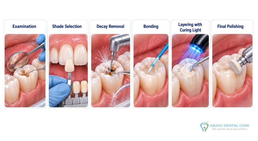 Procedure of composite filling
