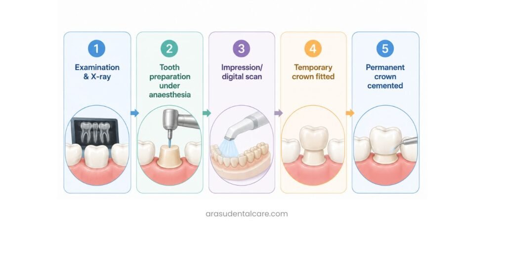 How a Dental Crown Is Placed
