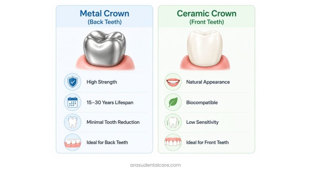 Metal vs Tooth Coloured Crowns