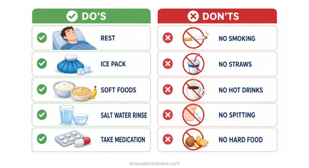 Do's and Don'ts After a Surgical Tooth Extraction