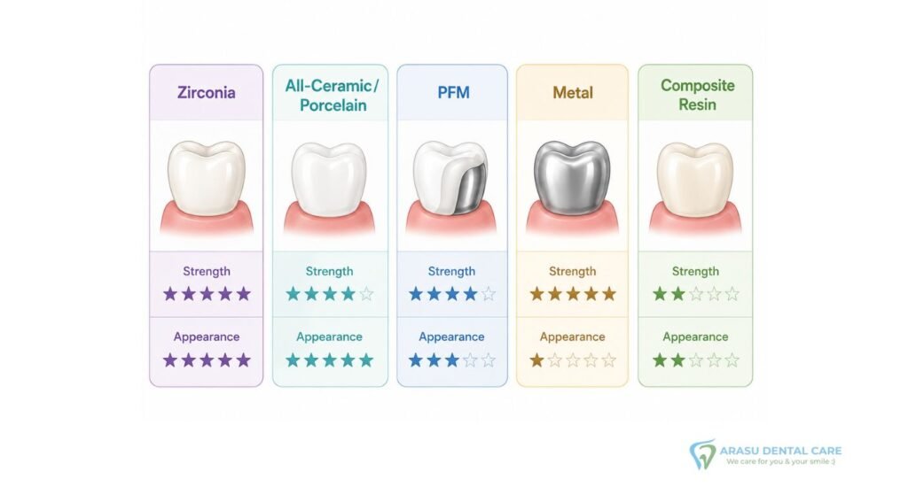 Types of Dental Crowns at a Glance