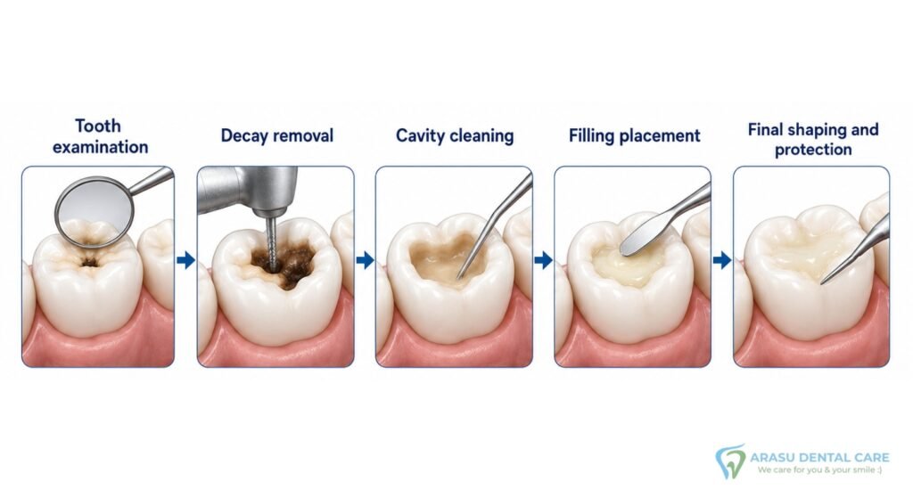 Procedure of glass lnomer filling
