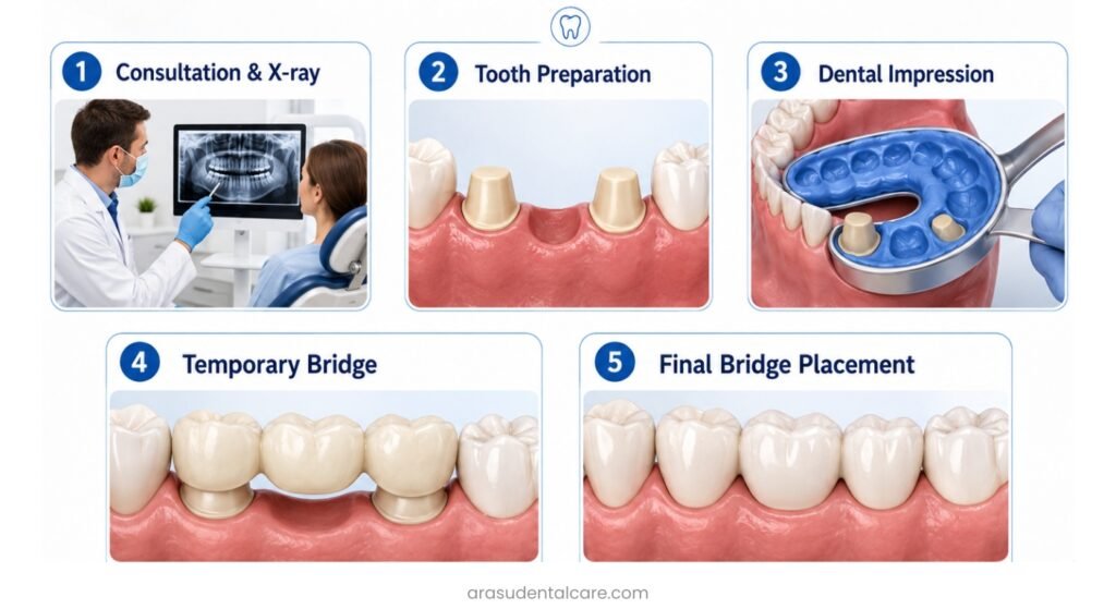 Porcelain Dental Bridge Treatment Process