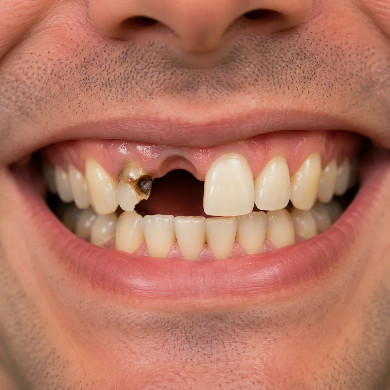 Repair or replace — broken tooth & gap — Arasu Dental Care, Coimbatore