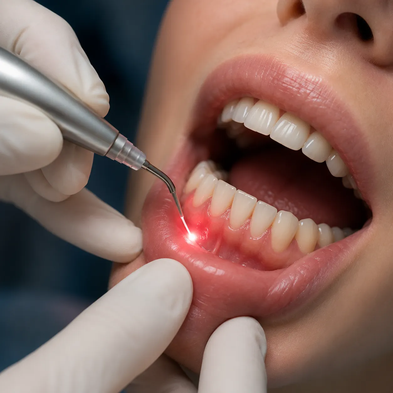Laser soft-tissue gum procedure - Arasu Dental Care, Coimbatore