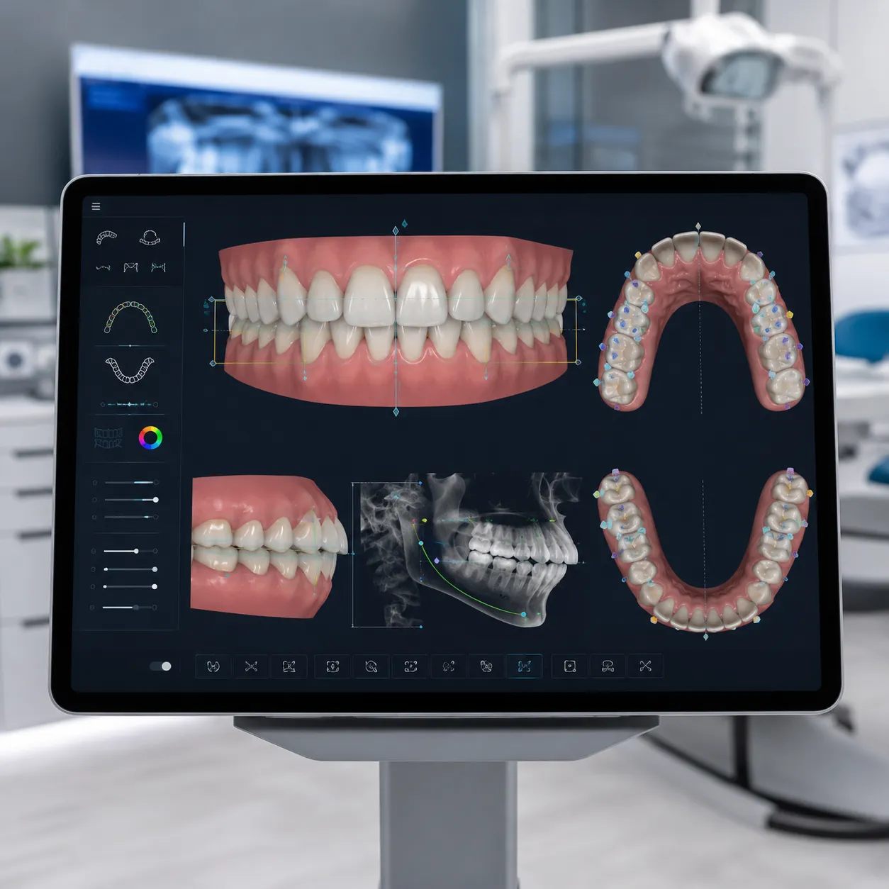 Digital orthodontic treatment-planning view of the teeth and jaws - Arasu Dental Care, Coimbatore